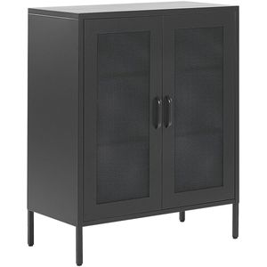 Sideboard - Zwart - Metaal - 2 Deuren - 3 Planken