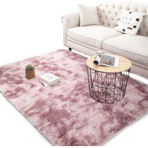Happyment Zacht fluffy vloerkleed - Hoogpolig tapijt - Roze 160x230cm - Wasbaar - Woonkamer, slaapkamer, kinderkamer