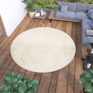 Tapiso Viera Vloerkleed Buiten Rond Tuintapijt Outdoor Indoor Binnen Maat- 80x80