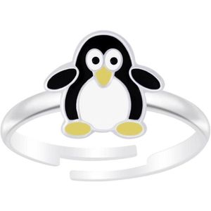 zilveren kinderring pinguin | verstelbare ring Meisje Zilver | Zilverana | Sterling 925 Silver