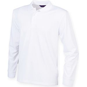 Henbury Unisex Coolplus® Long Sleeved Polo Shirt H478 - White - S