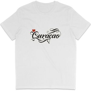 Heren en Dames T Shirt - Curaçao - Curacao - Wit - 3XL