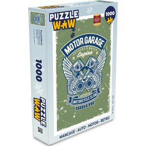 Puzzel Mancave - Auto - Motor - Retro - Legpuzzel - Puzzel 1000 stukjes volwassenen