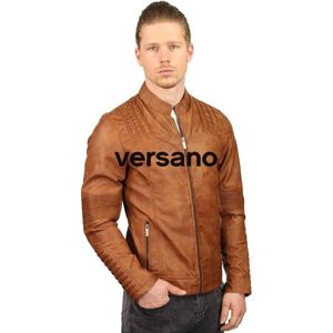 Versano Waco Leren Heren Bikerjack Heren Jack L - Cognac