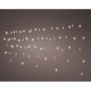 Kerstverlichting - Lumineo - IJspegel - Lichtgordijn - 7,5 meter - IJspegel - 175 LED's - zwart snoer - warm wit - voor binnen & buiten