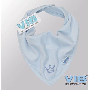VIB® - Bandana slab Luxe velours - Kroontje (Blauw) - Babykleertjes - Baby cadeau