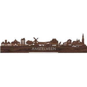 Standing Skyline Amstelveen Notenhout - 40 cm - Woon decoratie om neer te zetten en om op te hangen - Meer steden beschikbaar - Cadeau voor hem - Cadeau voor haar - Jubileum - Verjaardag - Housewarming - Aandenken aan stad - WoodWideCities