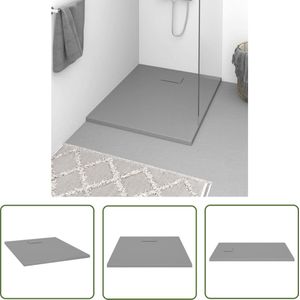 The Living Store Douchebak 100x80 cm SMC grijs - Douchebak - Douchevloer - Badkamerspiegel - Badkamermeubels - Sanitair