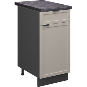 Vicco Keukenonderkast Fame-Line, GrijsBeige/Antraciet, 40 cm , WB Antraciet