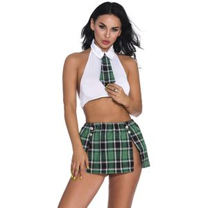 De ondeugende stoute Student - Sexy Schoolmeisje Uniform - Student - Leerling - School - Sexy - Lingerie - Cosplay - Dames - Verkleedkleding