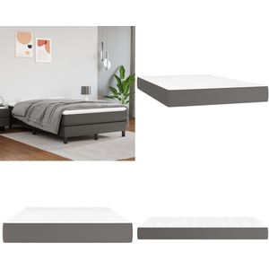 vidaXL Pocketveringmatras 120x200x20 cm kunstleer grijs - Pocketveringmatras - Pocketveringmatrassen - Matras - Pocketvering Matras