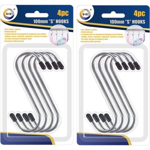 12x stuks S-haken van metaal - 10 cm - ophanghaken voor keukengerei / bestek - Gereedschap