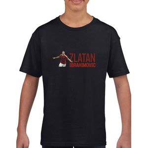 Zlatan Ibrahimovic - Kinder shirt met tekst- Kinder T-Shirt - Zwart - Maat 122/128 T-Shirt leeftijd 7 tot 8 jaar - Grappige teksten - Cadeau - Shirt cadeau - Voetbal tekst- verjaardag -