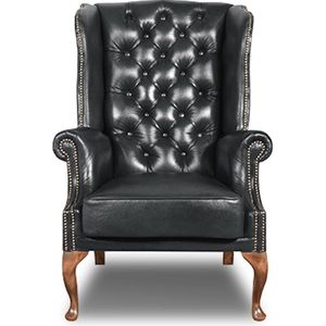 Chesterfield Fauteuil Durban | Shiny Zwart | 2 tot 4 weken levertijd