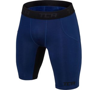 TCA Mannen SuperThermal Compressie Basislaag Thermische Onderbroek Shorts - Blauw/Zwart, S