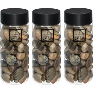 Atmosphera middelgrote decoratie/hobby stenen - 3x - bruin mix - 750 gram - Aquarium en vazen vulling - steentjes