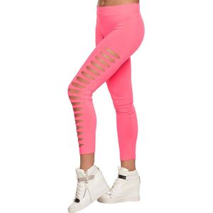 Boland - Legging Gaps neon roze (M) - Volwassenen - Danser/danseres - 80's & 90's - Disco