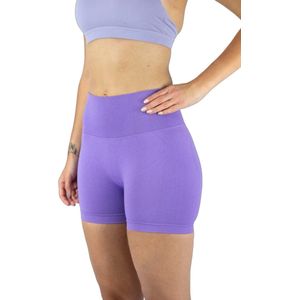 Gymhunterz - Fitness short - Shorts met hoge taille - Shorts Gym Sport - Hardloop - Yogashorts voor dames - Sneldrogend, ademend en rekbaar - Spandex / Nylon _ Kleur Paars -Maat L