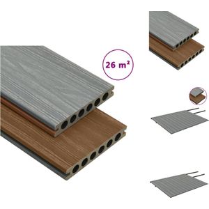 vidaXL Terrasplankenset - HKC - 26m² - 78 planken - bruin/grijs - Vloer