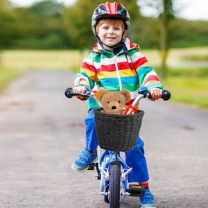 Fietsmand voor Kinderfiets Meisjes-Jongens-Pop-Prinses Handgeweven Stevig UNOLIGA Fietsmand