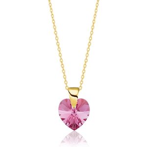 Montebello Ketting Amy KHG444 - Swarovski® Hart - 925 Zilver Verguld - Ø10mm - 45cm