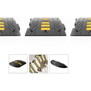 Verkeersdrempel vrachtwagens - geel zwart - rubber 456 cm