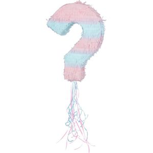 Smiffys - Gender Reveal Pull Piñata Feestdecoratie - Roze/Blauw