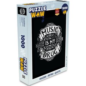 Puzzel Muziek - Retro - Quote - Legpuzzel - Puzzel 1000 stukjes volwassenen