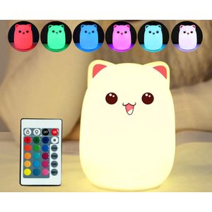 Nachtlampje voor kinderen - Led cat kitten met afstandsbediening