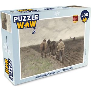 Puzzel Ploegende boer - Anton Mauve - Legpuzzel - Puzzel 500 stukjes