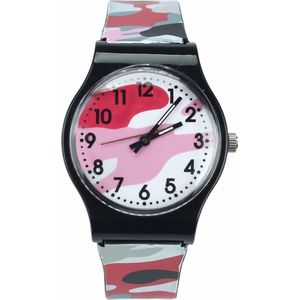 Fako® - Kinderhorloge - Camouflage Army - Rood