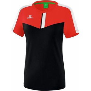 Erima Squad T-Shirt Dames Rood-Zwart-Wit Maat 42
