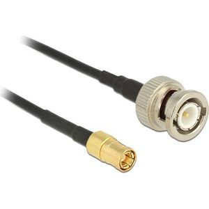 SMB (m) - BNC (m) kabel - RG174 - 50 Ohm / zwart - 1 meter