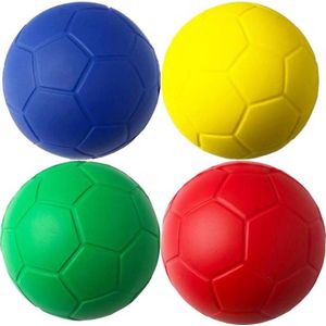 Mini Foam Kids Soft Voetballen Set 4 Stuks, 14cm Foamvoetbal, 4 kleuren, Indoor Voetbal