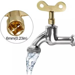 TLVX Waterkraan en Radiator sleutel 6mm Messing – Kraansleutel - Sterke Multifunctionele Vierkanten sleutel – 6x6mm – Buitenkraan -Ontluchtingssleutel – CV-ketel - Gas- Kraan - Elektra kast - 1 stuks