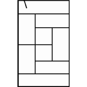 Vente-unique Inloopdouchewand industriële stijl SEFANA - 120x200 cm - zwart