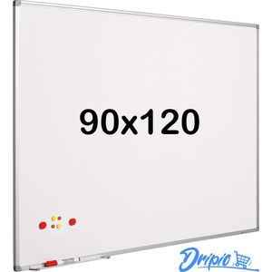 Whiteboard 90x120 cm - Gelakt staal - Magnetisch - Magneetbord - Memobord - Planbord - Schoolbord - inclusief montageset