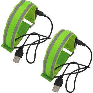 Oplaadbare LED-armbanden voor hardlopen en fietsen - set van 2