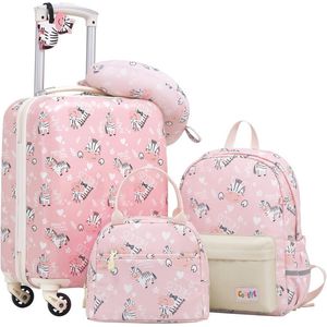 5-delige Kinderbagageset - Harde Spinner Kofferset 16 Inch voor Peuters - Handbagage voor Jongens en Meisjes