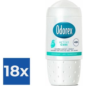 Odorex Deoroller - Active Care 50 ml - Voordeelverpakking 18 stuks
