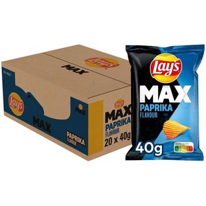 Lay's Max paprika ribbel chips 20 zakjes x 40 gram