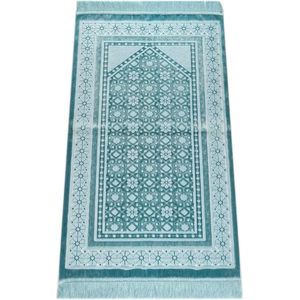 Islamitische Gebedskleed - Islamitische Geschenken - Luxe - Fluweel - Vloerkleed - Gebedskralen