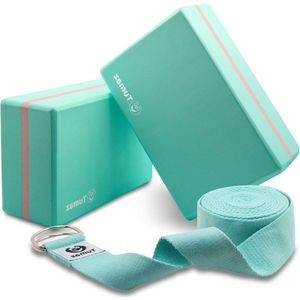 Yogablokken set van 2 - Hoge dichtheid - Flexibiliteit wervelkolom - Yoga en pilates - Lichtgewicht - Antislip oppervlak yoga block wood