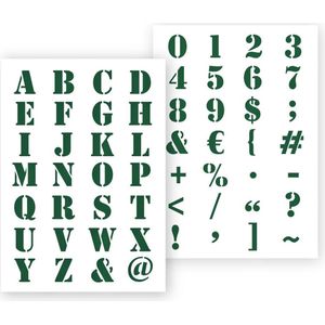 QBIX Lettersjabloon Industrieel - A3 Formaat - Letterhoogte 4 cm
