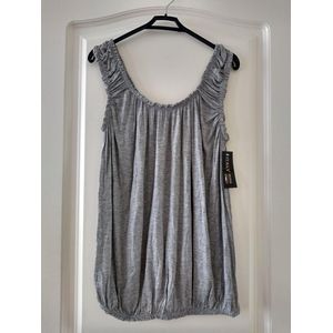 Dames ballontop Lucia effen licht grijs mouwloos Maat XL/XXL