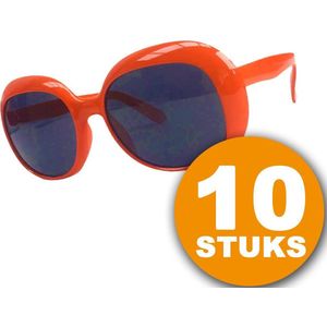 Oranje Feestbril | 10 stuks Oranje Bril Partybril ""Julie"" | Feestkleding EK/WK Voetbal | Oranje Versiering Versierpakket Nederlands Elftal Oranjepakket