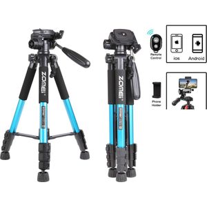 Professioneel Universeel Lichtgewicht DSLR Camerastatief - Voor de Sony / Canon / Nikon Camera – Tripod 140CM - Blauw