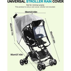 Regenbescherming voor kinderwagen, universeel, regenbescherming buggy, scooter regenhoes met groot raam, goede luchtcirculatie, vrij van schadelijke stoffen, waterdicht, bescherming tegen zon