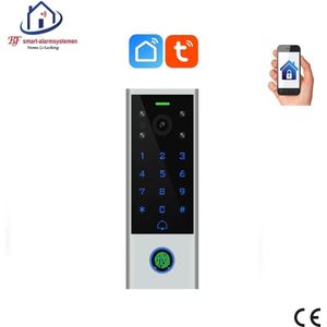Home-Locking wifi/bluetooth-toegangscontrole/intercom door vingerafdruk,ID-kaart,code met 2.0MP camera met bediening via APP. T-2055