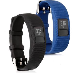 kwmobile 2x armband geschikt voor Garmin Vivofit 4 - Bandjes voor fitnesstracker in zwart / donkerblauw